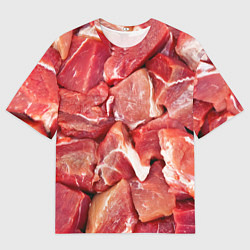 Мужская футболка оверсайз Куски мяса