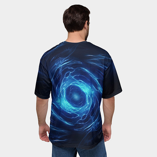 Мужская футболка оверсайз Взрыв синий геометрической абстракции / 3D-принт – фото 4