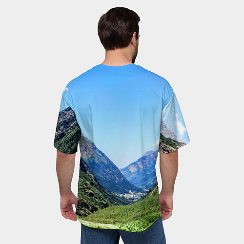 Мужская футболка оверсайз Домбай в цветах флага России / 3D-принт – фото 4