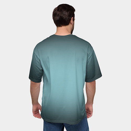 Мужская футболка оверсайз Капибара с птичкой на голове / 3D-принт – фото 4