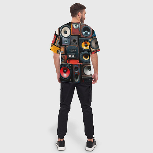 Мужская футболка оверсайз Audio speaker / 3D-принт – фото 4
