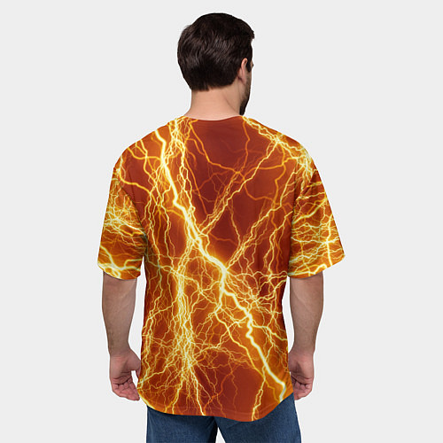 Мужская футболка оверсайз Pikachu yellow lightning / 3D-принт – фото 4
