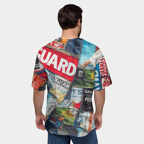 Мужская футболка оверсайз Vanguard collage - ai art patchwork / 3D-принт – фото 4