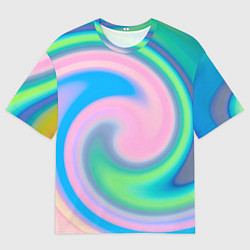 Футболка оверсайз мужская Абстрактный разноцветный круговорот, цвет: 3D-принт