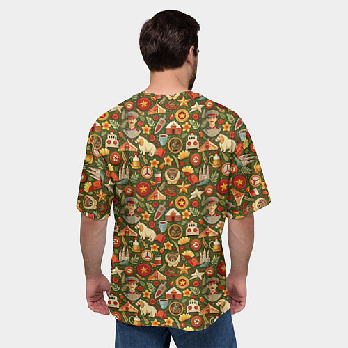 Мужская футболка оверсайз Солдат и символика СССР / 3D-принт – фото 4