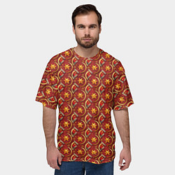 Футболка оверсайз мужская Паттерн СССР звезды, цвет: 3D-принт — фото 2