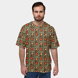 Футболка оверсайз мужская 9 мая солдаты паттерн, цвет: 3D-принт — фото 2