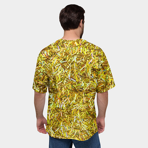 Мужская футболка оверсайз Золотые ленточки / 3D-принт – фото 4