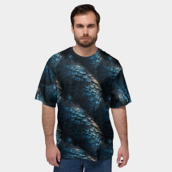 Футболка оверсайз мужская Синяя стальная броня, цвет: 3D-принт — фото 2