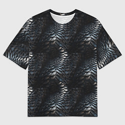 Мужская футболка оверсайз Блестящая металлическая броня