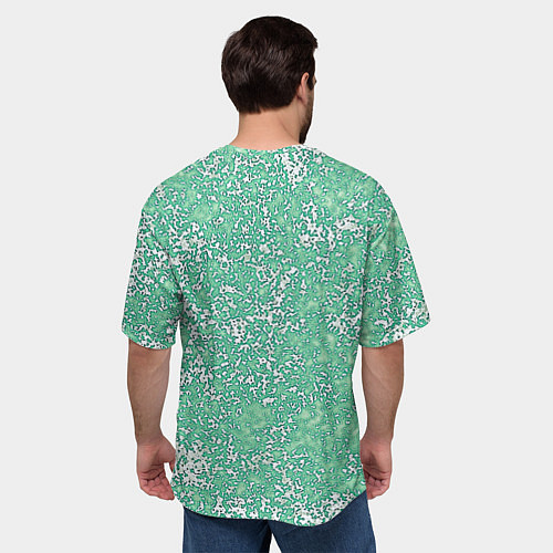 Мужская футболка оверсайз Текстура изумрудный / 3D-принт – фото 4