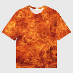 Футболка оверсайз мужская Пламя 8бит текстура, цвет: 3D-принт