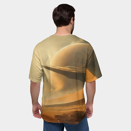 Мужская футболка оверсайз Пустыня и космический корабль - Дюна / 3D-принт – фото 4