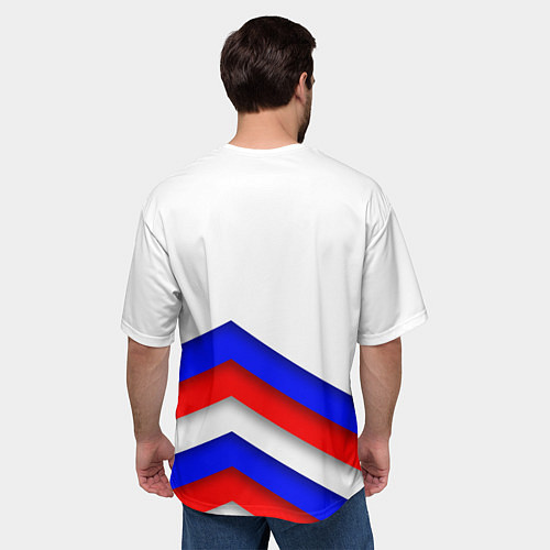 Мужская футболка оверсайз Великая отечественная - Российский триколор / 3D-принт – фото 4