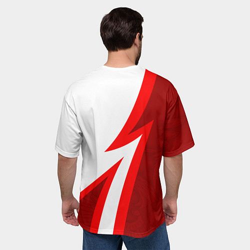 Мужская футболка оверсайз Великая отечественная - Бело-красный / 3D-принт – фото 4
