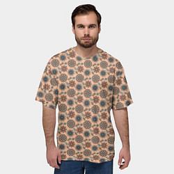 Футболка оверсайз мужская Цветочный узор в стиле бохо, цвет: 3D-принт — фото 2