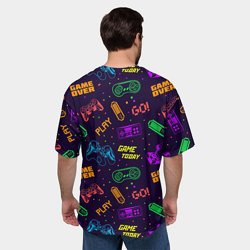 Мужская футболка оверсайз Game today / 3D-принт – фото 4