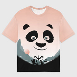 Футболка оверсайз мужская Силуэт кунг фу панда, цвет: 3D-принт