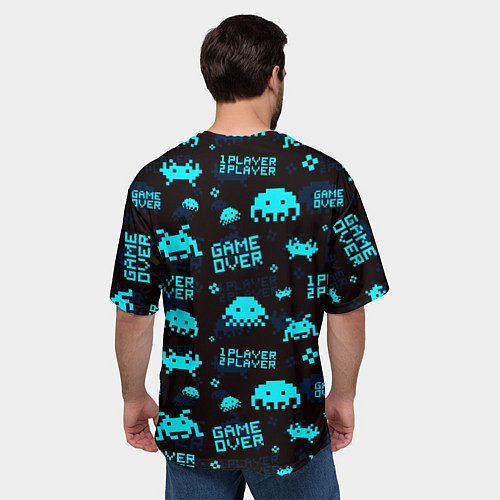 Мужская футболка оверсайз Game over 1 player 2 player / 3D-принт – фото 4