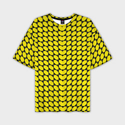 Футболка оверсайз мужская Жёлтые лепестки шестиугольники, цвет: 3D-принт
