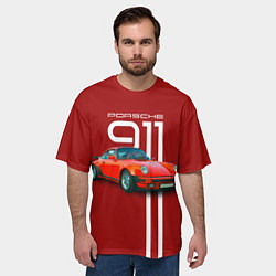 Футболка оверсайз мужская Порше спортивный немецкий автомобиль, цвет: 3D-принт — фото 2