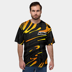 Футболка оверсайз мужская KTM - orange liquid, цвет: 3D-принт — фото 2