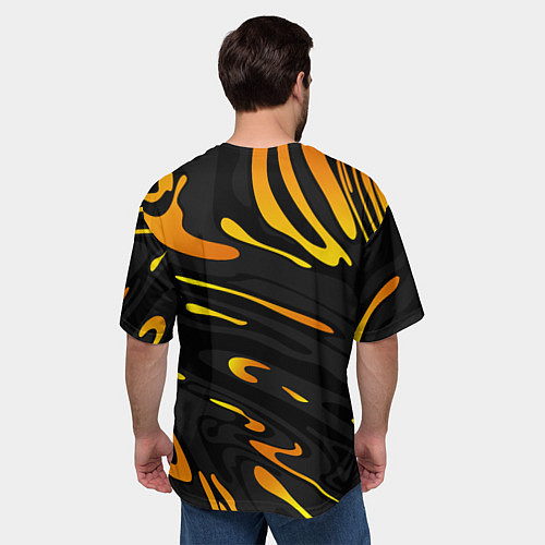 Мужская футболка оверсайз KTM - orange liquid / 3D-принт – фото 4
