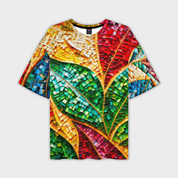 Футболка оверсайз мужская Яркая мозаика с разноцветным абстрактным узором и, цвет: 3D-принт