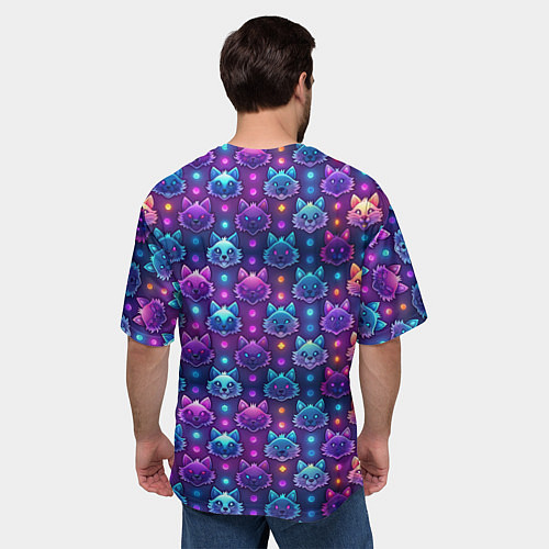 Мужская футболка оверсайз Фурри мордочки лисица / 3D-принт – фото 4