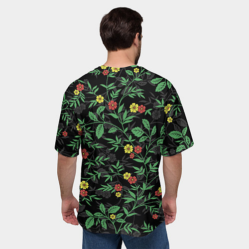 Мужская футболка оверсайз Славянский летний узор / 3D-принт – фото 4