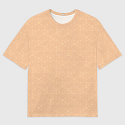 Мужская футболка оверсайз Жёлто-бежевый однотонный треугольники