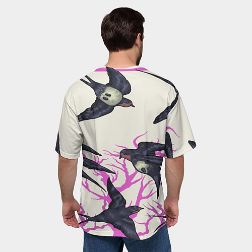 Мужская футболка оверсайз Migratory birds / 3D-принт – фото 4