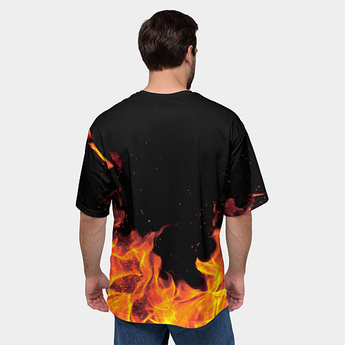 Мужская футболка оверсайз Влад - имя в огне / 3D-принт – фото 4