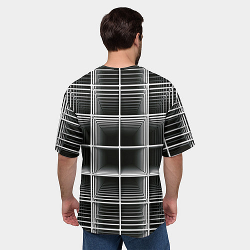 Мужская футболка оверсайз Кубический каркас / 3D-принт – фото 4