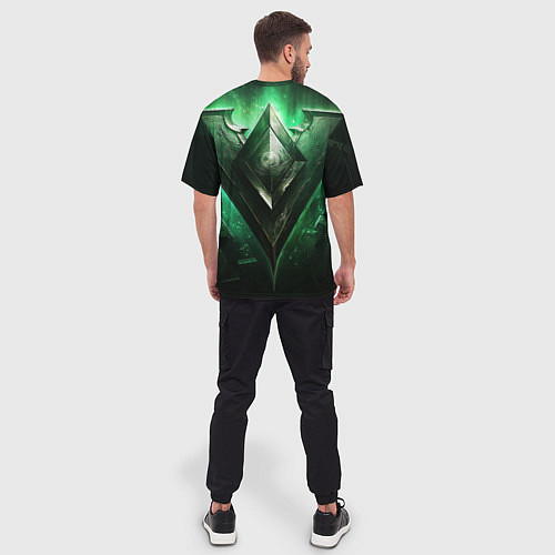 Мужская футболка оверсайз Stellar Blade Eve green style / 3D-принт – фото 4