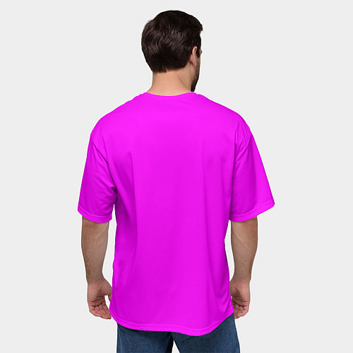 Мужская футболка оверсайз Яркий розовый / 3D-принт – фото 4