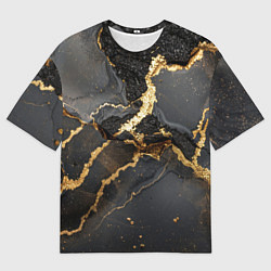 Мужская футболка оверсайз Золото и черный агат
