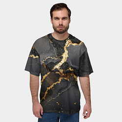 Футболка оверсайз мужская Золото и черный агат, цвет: 3D-принт — фото 2