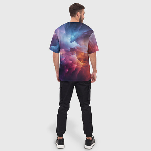 Мужская футболка оверсайз Облачный космос / 3D-принт – фото 4