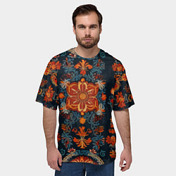 Футболка оверсайз мужская Текстуры в славянском стиле, цвет: 3D-принт — фото 2