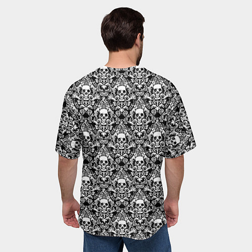 Мужская футболка оверсайз Skull patterns / 3D-принт – фото 4