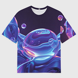 Мужская футболка оверсайз Космические мыльные пузыри