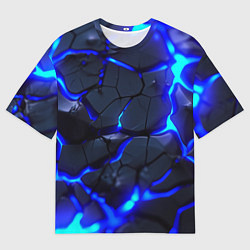 Мужская футболка оверсайз Синее ледяное свечение