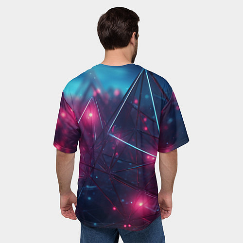 Мужская футболка оверсайз Конструкция с ярким свечением / 3D-принт – фото 4