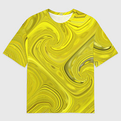 Футболка оверсайз мужская Желтая абстракция, цвет: 3D-принт