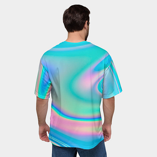 Мужская футболка оверсайз Неоновый бензин / 3D-принт – фото 4