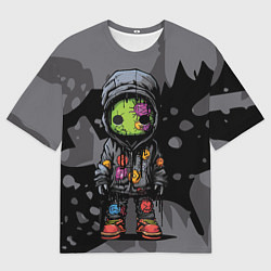 Футболка оверсайз мужская Странный зеленый человечек, цвет: 3D-принт