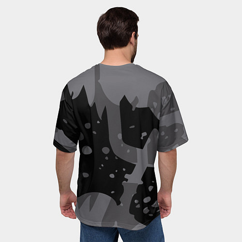 Мужская футболка оверсайз Странный зеленый человечек / 3D-принт – фото 4