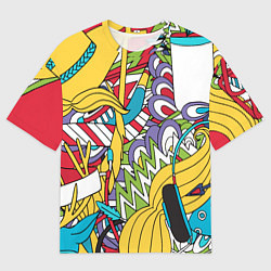 Футболка оверсайз мужская Летние мотивы, цвет: 3D-принт