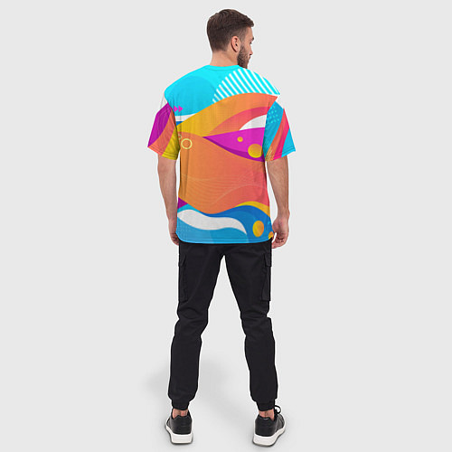 Мужская футболка оверсайз Abiotic Factor цветное безумие / 3D-принт – фото 4